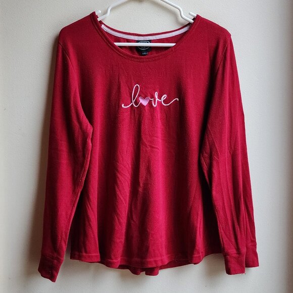 Laura Ashley Red "Love" Pajama Top Size Medium - Picture 6 of 15